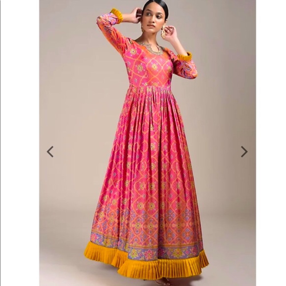 Peachy Pink Silk Tunic Kurta Salwar Dress